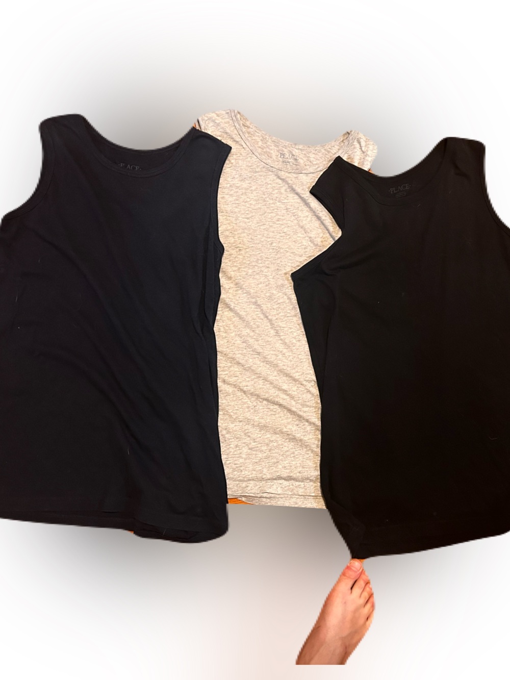 3-Pack Sleeveless Tank Tops - Black & Gray